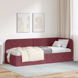 Cadru de pat coltar cu headboard Rosu Vin 80 x 200 cm tesatura GartenMobel Dekor