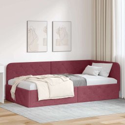 Cadru de pat coltar cu headboard Rosu Vin 90 x 200 cm tesatura GartenMobel Dekor