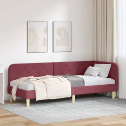 Cadru de pat coltar cu headboard Rosu Vin 80 x 200 cm tesatura GartenMobel Dekor