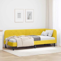 Cadru de pat coltar cu headboard Galben 80 x 200 cm Catifea GartenMobel Dekor