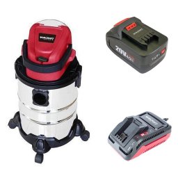 Aspirator industrial, 20V Li-ion, cu acumulator 4 Ah, incarcator, 20 L, umed/uscat, Worcraft