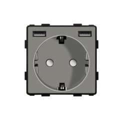Modul priza Schuko + USB-A + USB-A 2.1A