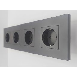 Priza cvadrupla configurabila 4 doze cu rama de plastic (simpla, USB, Wifi, internet, tv)