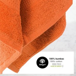 Prosop 100% bumbac 500 g/mp, premium, 70x140cm -Portocaliu