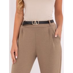 Pantaloni de culoare uni, bej închis