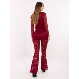 Pantaloni din dantelă vișinie