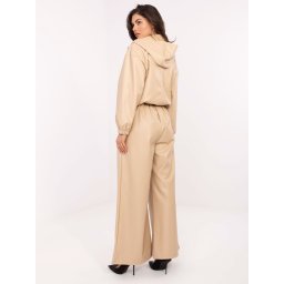 Pantaloni business bej cu glugă