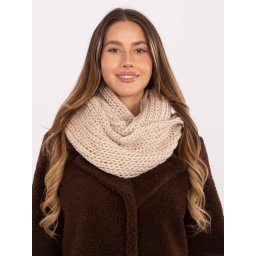 Eșarfă bej cu model de coș de fum