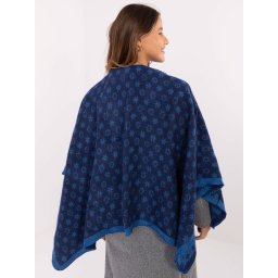 Poncho albastru cu model floral