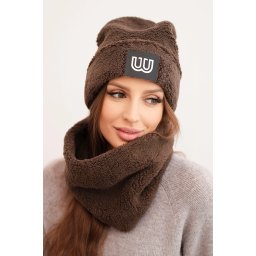 Set căciulă și eșarfă din fleece pentru femei