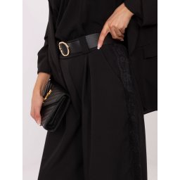 Pantaloni business negri cu dantelă
