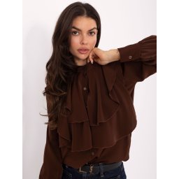 Bluză maro cu volane