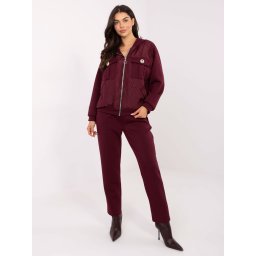 Set burgund cu jachetă și pantaloni