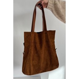 Geanta shopper Boto din piele intoarsa Camel Miraya