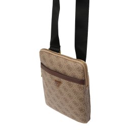 GUESS Geantă de umăr 'MILANO CROSSBODY FLAT' bej închis / maro / auriu