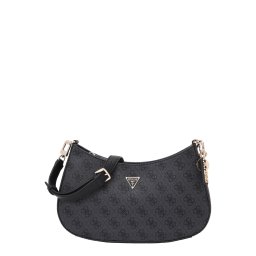 GUESS Poșete 'NOELLE II TOP ZIP SHOULDER BAG' gri metalic / negru