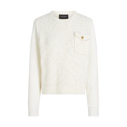 Karl Lagerfeld Pulover bej deschis / alb