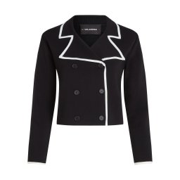 Karl Lagerfeld Geacă tricotată negru / alb