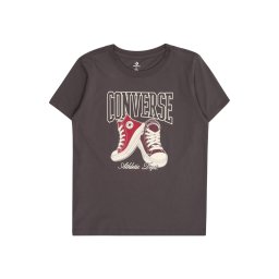 CONVERSE Tricou gri metalic / roșu / roșu burgundy / alb