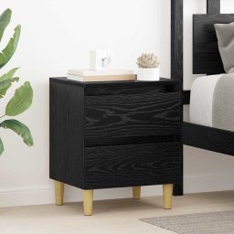 Dulap de pat Stejar Negru 40 x 35 x 50 cm Lemn compozit GartenMobel Dekor