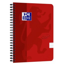 Caiet cu spirala A5, OXFORD School Touch , 70 file-90g/mp, 4 perf, coperta carton rosu - dictando