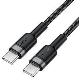 Cablu de date Acefast (C22-03) - Fast Charge, Type-C to Type-C, 60W, 3A, Nylon Braid, 1.2m - Black