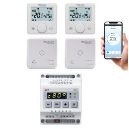 Pachet automatizare 2 zone de incalzire, 2 termostate smart wifi, REGLER