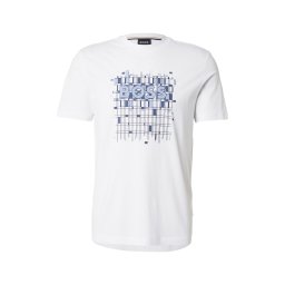 BOSS Tricou 'Thompson' opal / albastru porumbel / alb