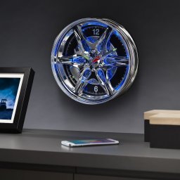 Ceas de Perete LED în Formă de Jantă Auto