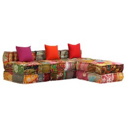 Canapea puf modulara cu 3 locuri, petice, material textil GartenMobel Dekor