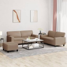 Set de canapele, 3 piese, cappuccino, piele ecologica GartenMobel Dekor
