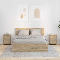 Mese de noptiera 2 pcs Stejar Sonoma 30,5 x 30 x 43 cm GartenMobel Dekor
