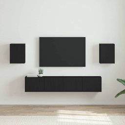 Dulap TV de perete 2 pcs Negru 30 x 31 x 40 cm Lemn compozit GartenMobel Dekor