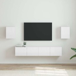 Dulap TV de perete Pe perete 2 pcs Alb Lucios 30 x 31 x 40 cm GartenMobel Dekor