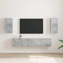 Dulap TV de perete 2 pcs Beton 30 x 31 x 60 cm Lemn compozit GartenMobel Dekor