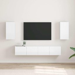 Dulap TV de perete Pe perete 2 pcs Alb Lucios 30 x 31 x 60 cm GartenMobel Dekor