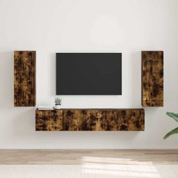 Dulap TV de perete 2 pcs Stejar fumuriu 30 x 31 x 80 cm GartenMobel Dekor