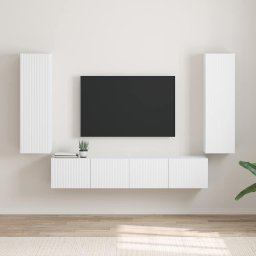 Dulap TV de perete 2 pcs Alb 30 x 31 x 100 cm Lemn compozit GartenMobel Dekor