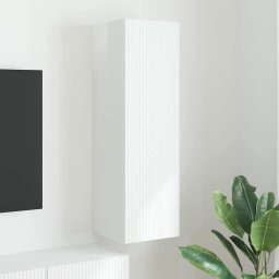 Dulap TV de perete Alb Lucios 30 x 31 x 100 cm Lemn compozit GartenMobel Dekor