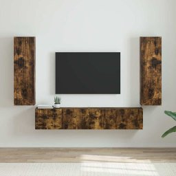 Dulap TV de perete 2 pcs Stejar fumuriu 30 x 31 x 100 cm GartenMobel Dekor
