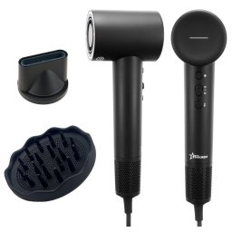 Uscator de par STARCREST SHD-2BK-DIF, Difuzor par cret, 1600 W, 110.000 RPM, Ionizare, 3 Trepte de temperatura, 2 Trepte de viteza, Buton de aer rece, Negru