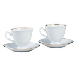 CLARA - Serviciu de cafea portelan (6 persoane - 12 piese)