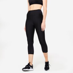 Colanți 120 Fitness 7/8 cu buzunar pentru telefon Negru Damă