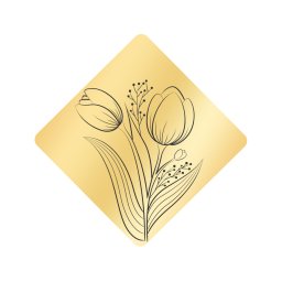 Martisor Brosa Inox Placat Aur 18K Romb Lalele Lalele