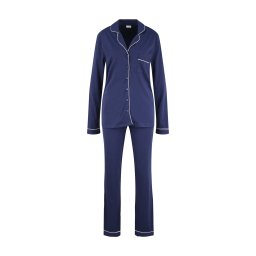 LASCANA Pijama bleumarin / alb