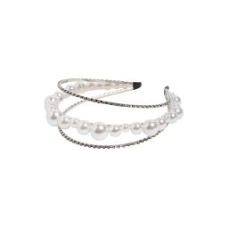 SOHI Accesorii pentru păr 'Rukhar' argintiu / alb perlat