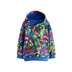 Next Bluză de molton 'Minecraft' albastru / verde neon / roz / roșu