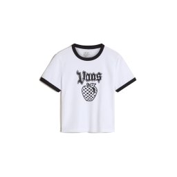 VANS Tricou 'Apple Boom Ringer' negru / alb