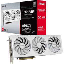 Placa video AMD Radeon RX 9070 XT PRIME White OC 16 GB, GDDR6, 256 biti