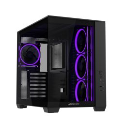 Carcasa A32 Plus TG ARGB Fara sursa Negru